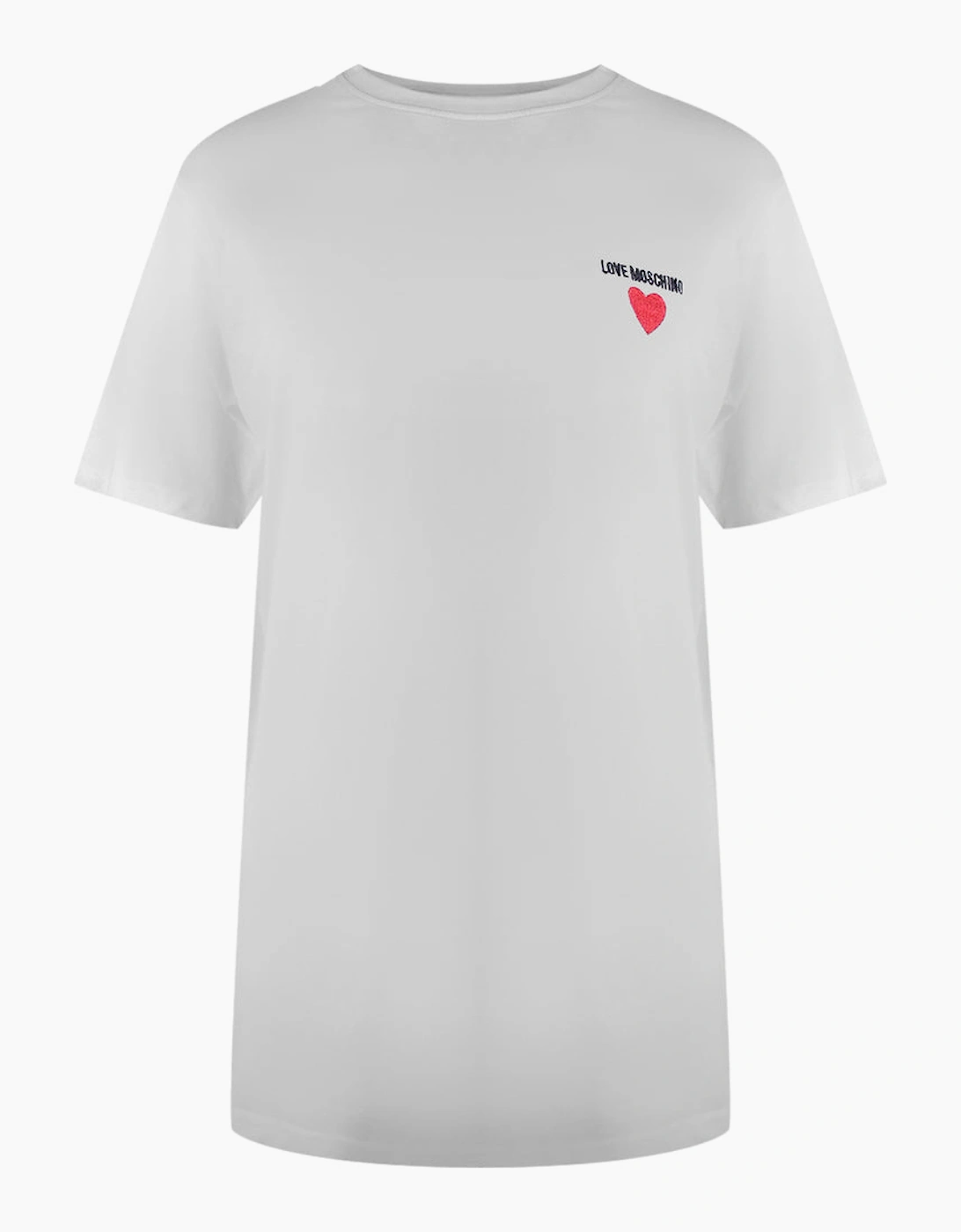 Love Moschino Women's White Heart Signature Logo T-Shirt  10/8 S
