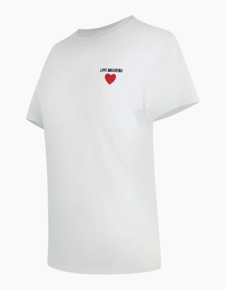 Small Heart Signature Logo White T-Shirt