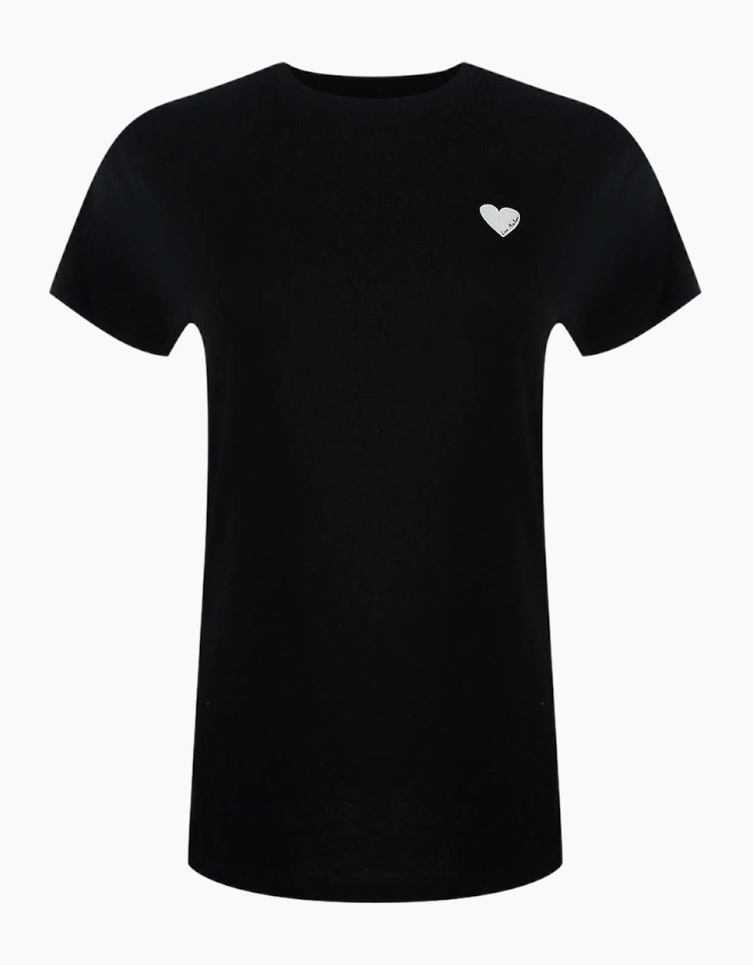 Small White Heart Logo Black T-Shirt, 4 of 3