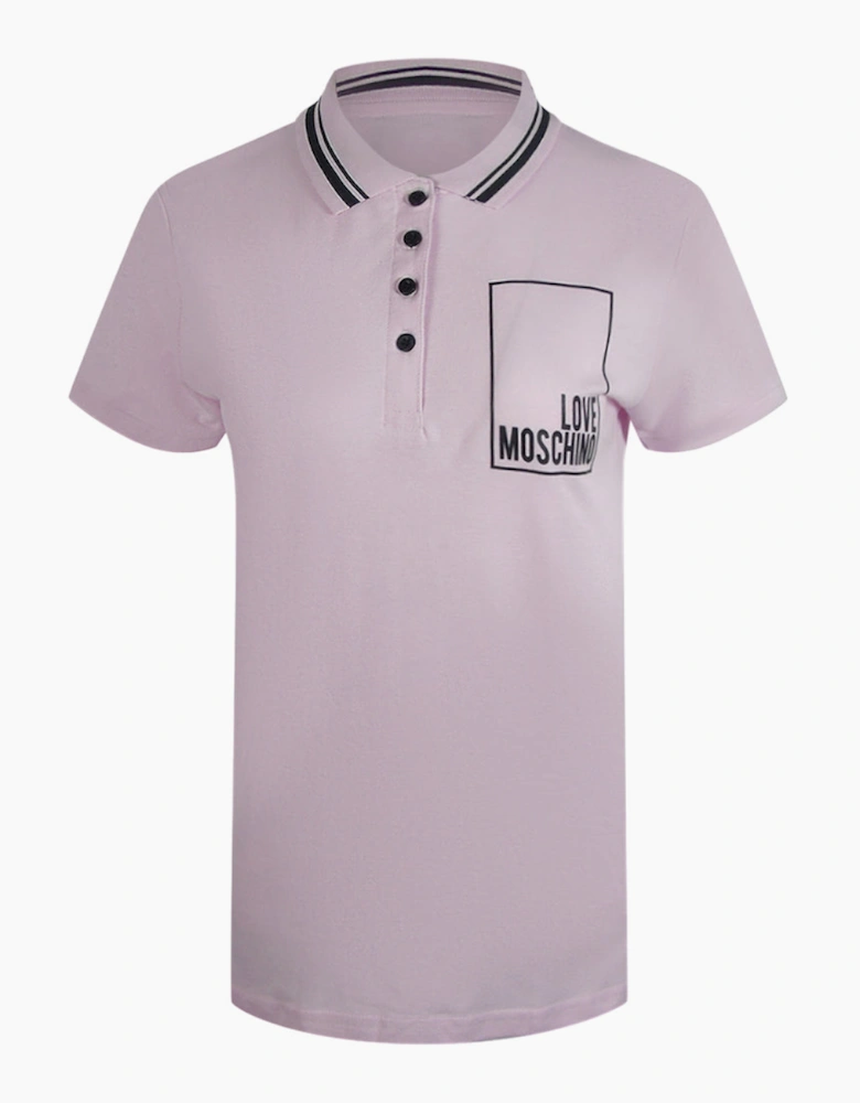 Love Moschino Small Box Logo Pink Polo Shirt