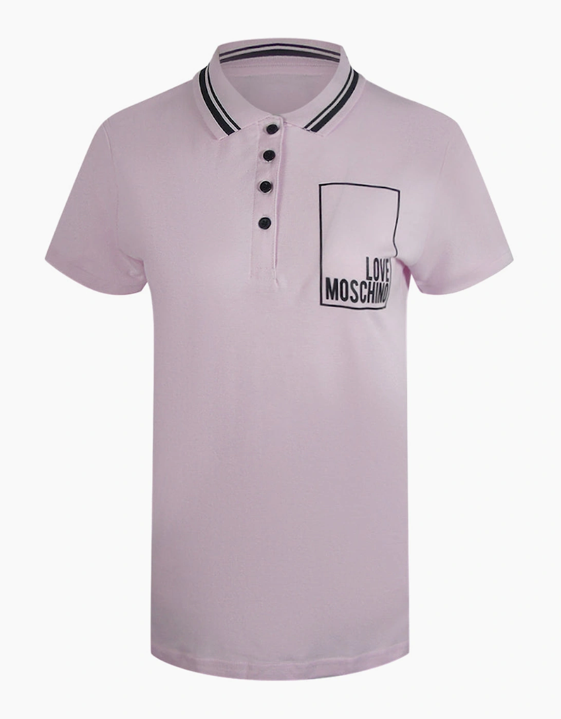 Love Moschino Small Box Logo Pink Polo Shirt