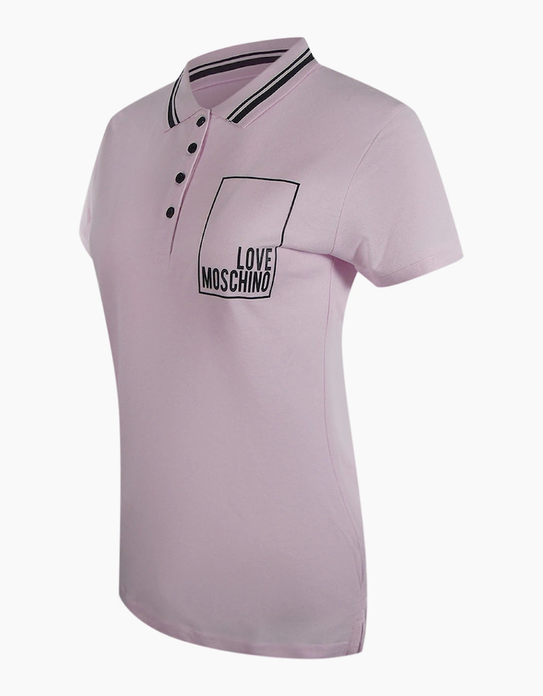 Love Moschino Small Box Logo Pink Polo Shirt