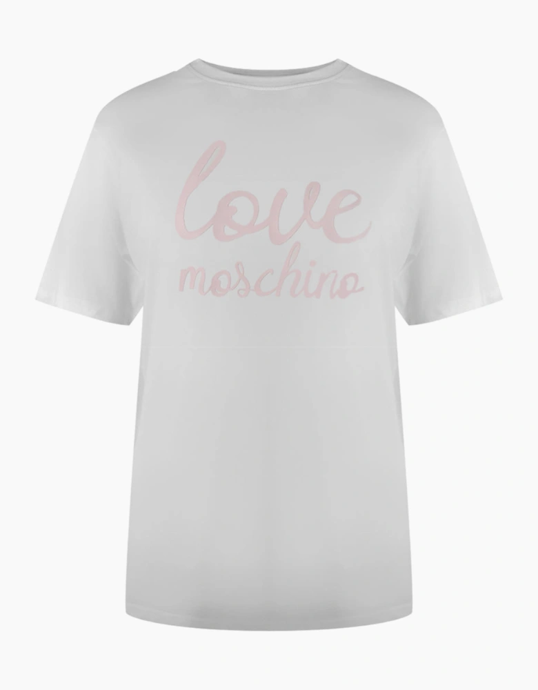 Bold Pink Logo White T-Shirt