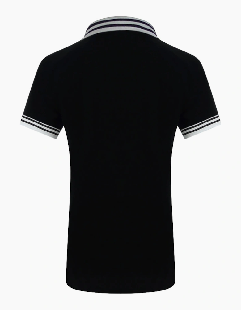 Love Moschino Silver Heart Logo Black Polo Shirt
