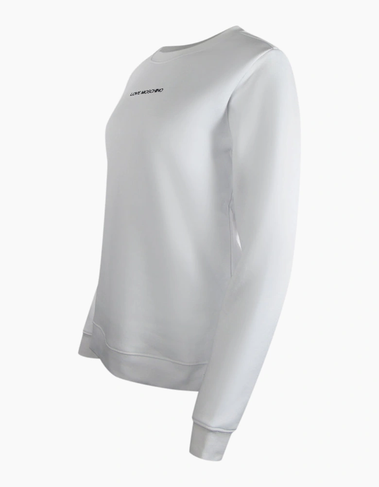 Love Moschino Small Logo White Sweatshirt