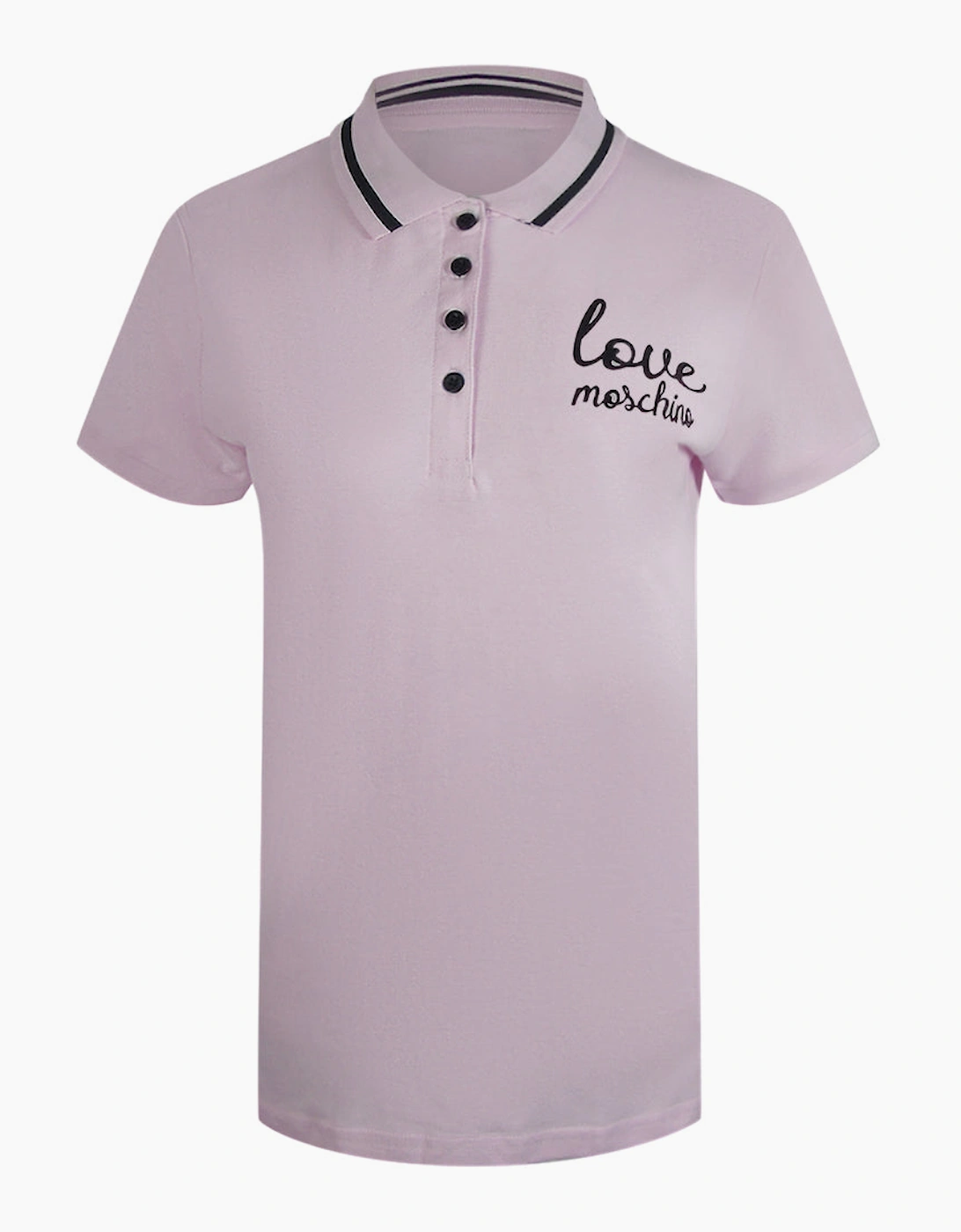Love Moschino Signature Logo Pink Polo Shirt