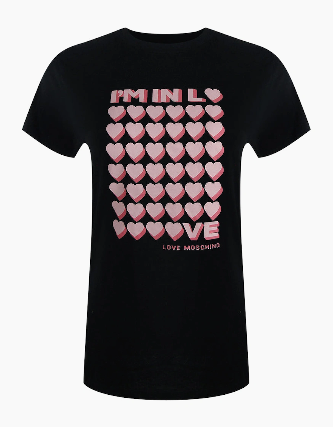Love Moschino Women's Black I'm So  Love Logo T-Shirt - Size 14