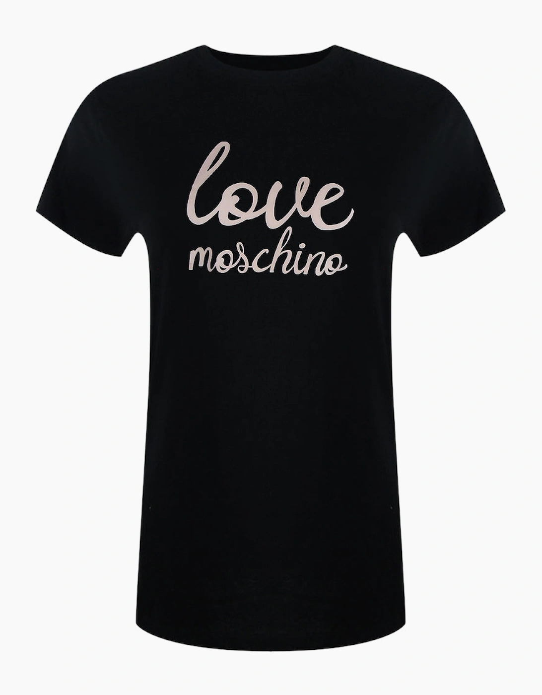 Love Moschino Women's Black Bold Pink Logo T-Shirt - Size 18/16