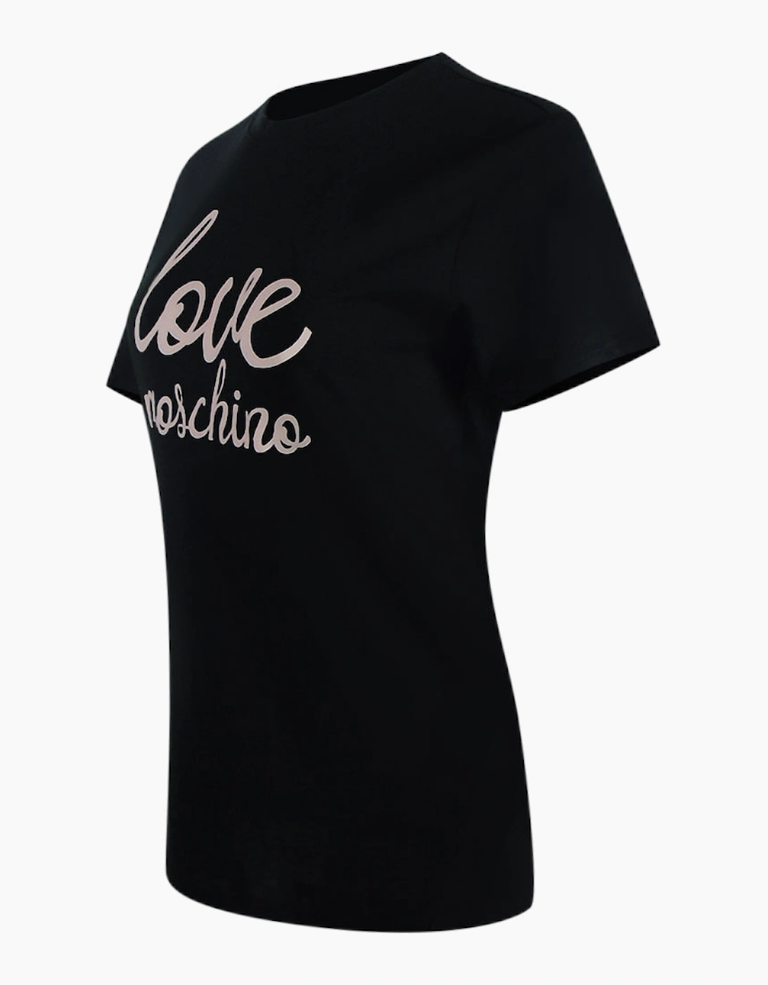 Love Moschino Women's Black Bold Pink Logo T-Shirt  10/8 S