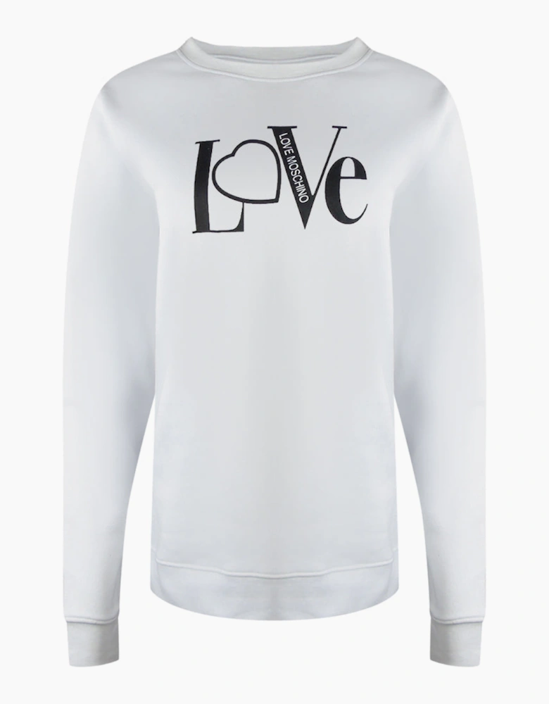 Love Moschino Bold Love Logo White Sweater