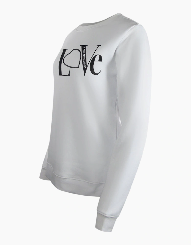 Love Moschino Bold Love Logo White Sweater