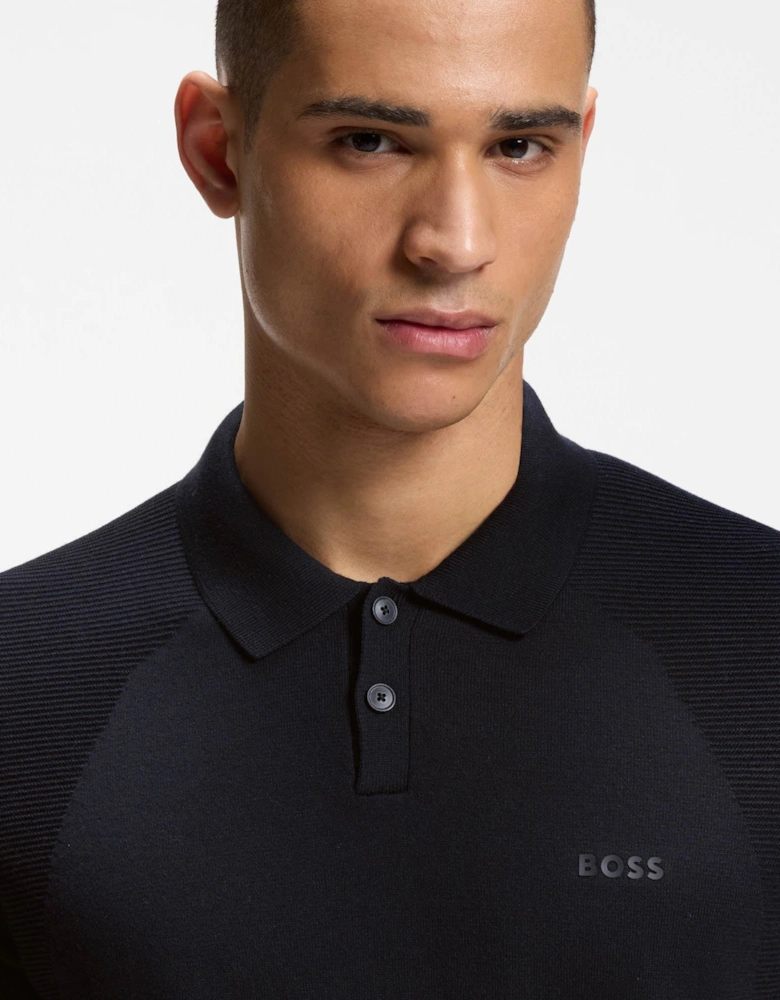 BOSS Green Momentum-Lite Mens Short Sleeve Polo Shirt - Dark Blue 402