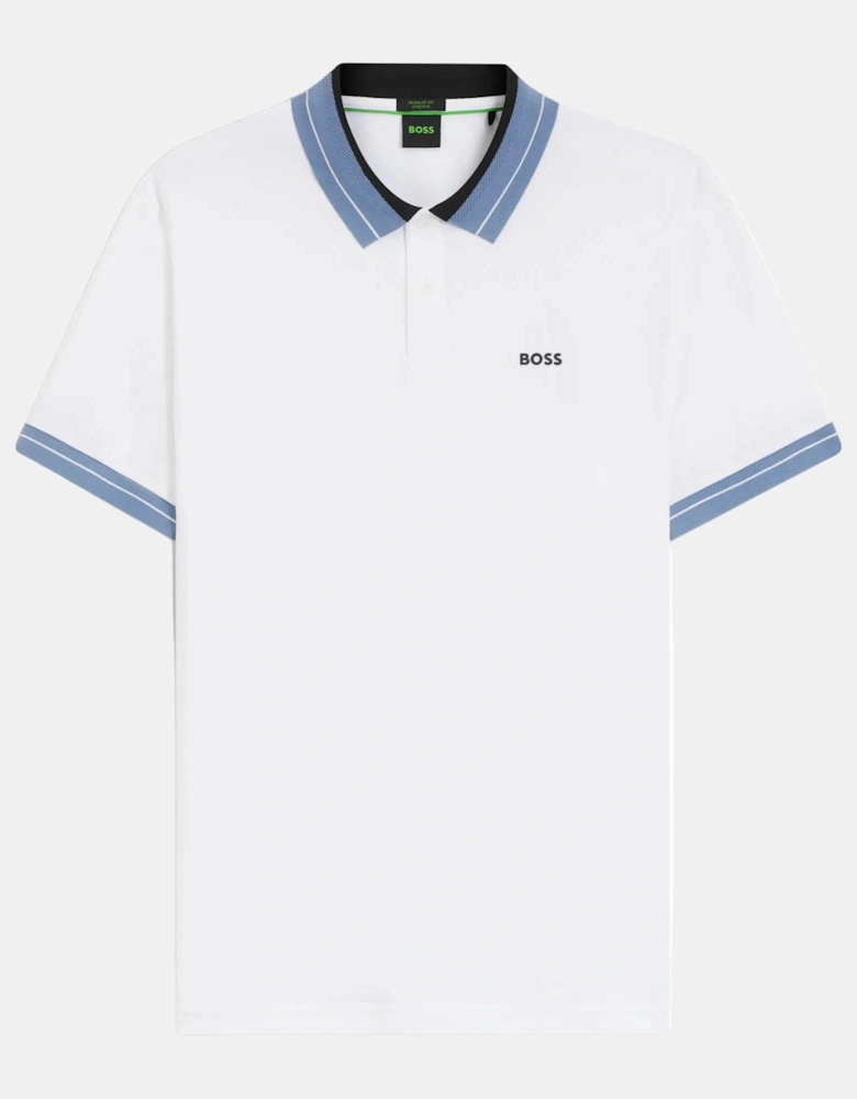 BOSS Green PL_Member Mens Short Sleeve Polo Shirt - White 100
