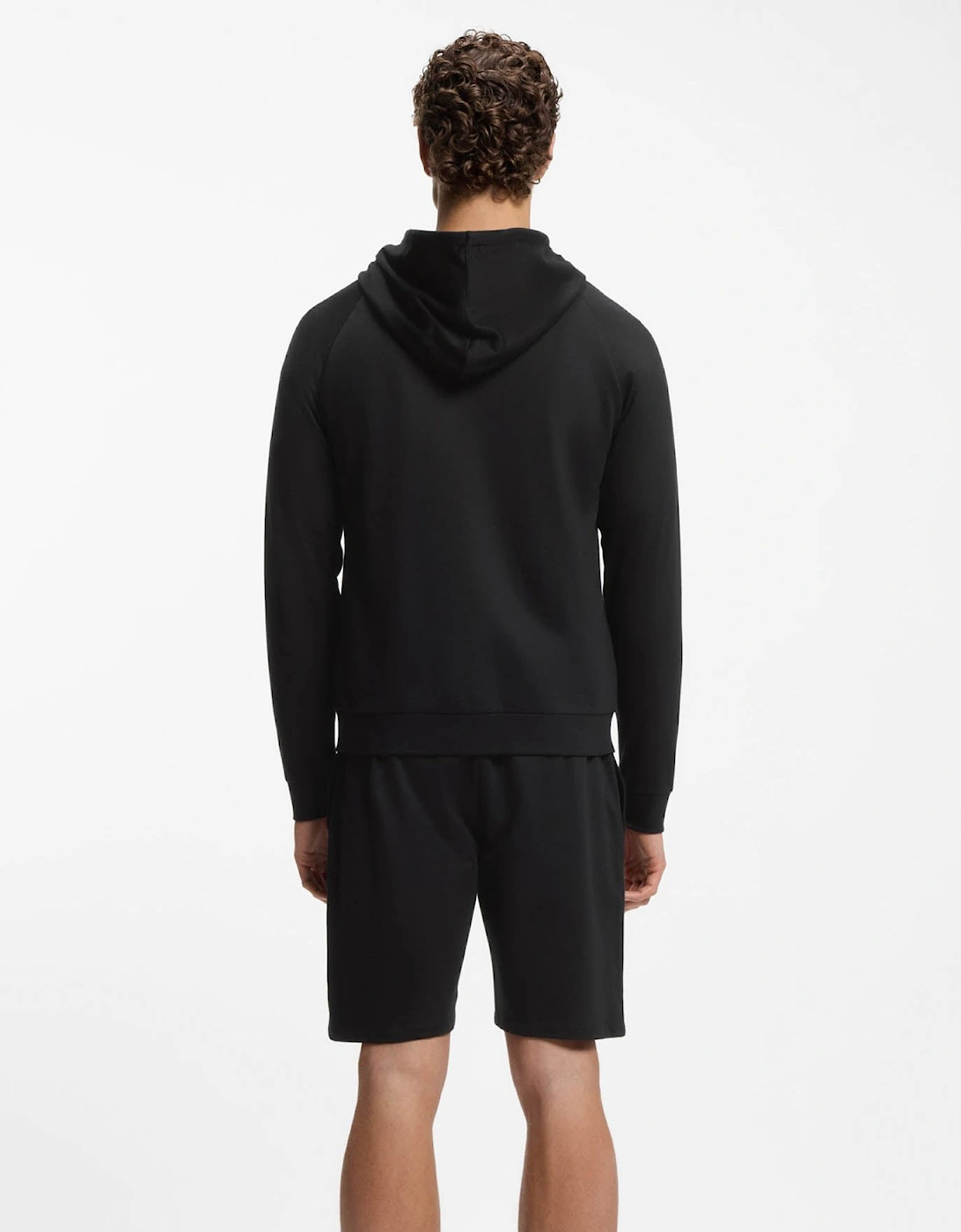 BOSS Orange Mens Authentic Zip Up Loungewear Hoodie 50545573 - Black 004