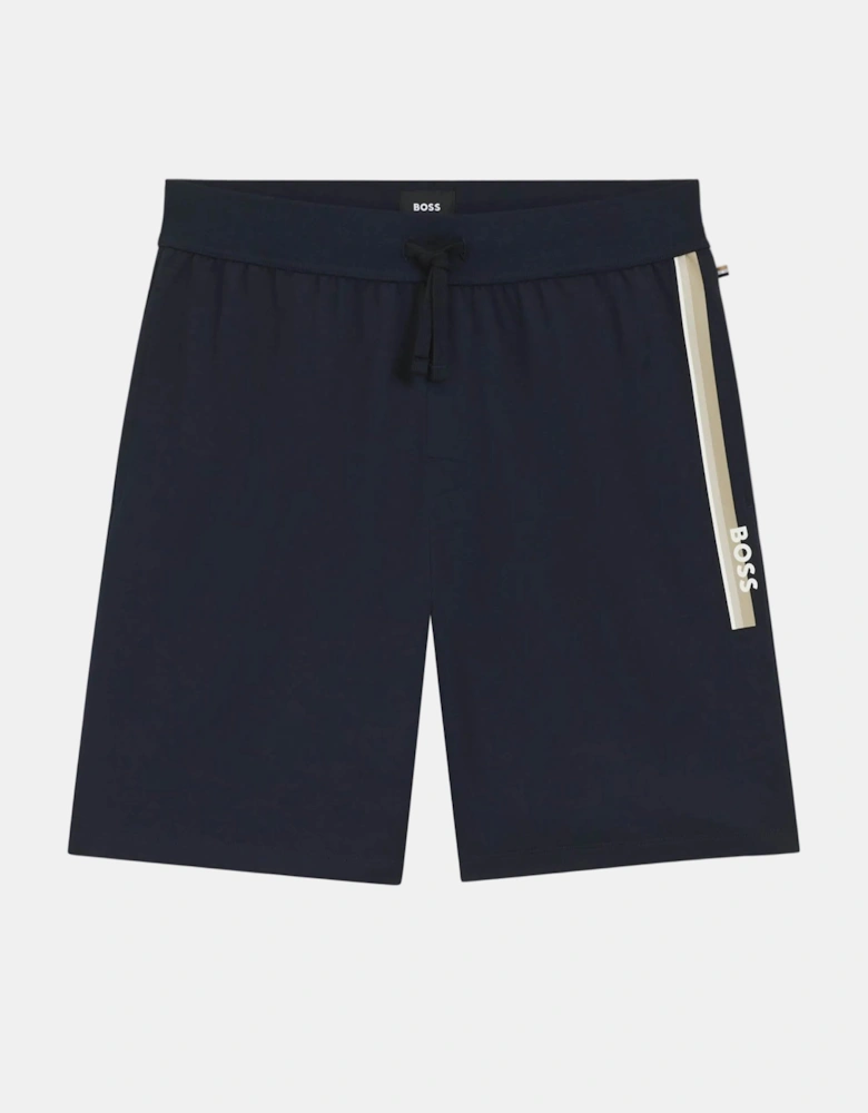 BOSS Orange Authentic Mens Loungewear Shorts with Stripe and Logo - Dark Blue 405