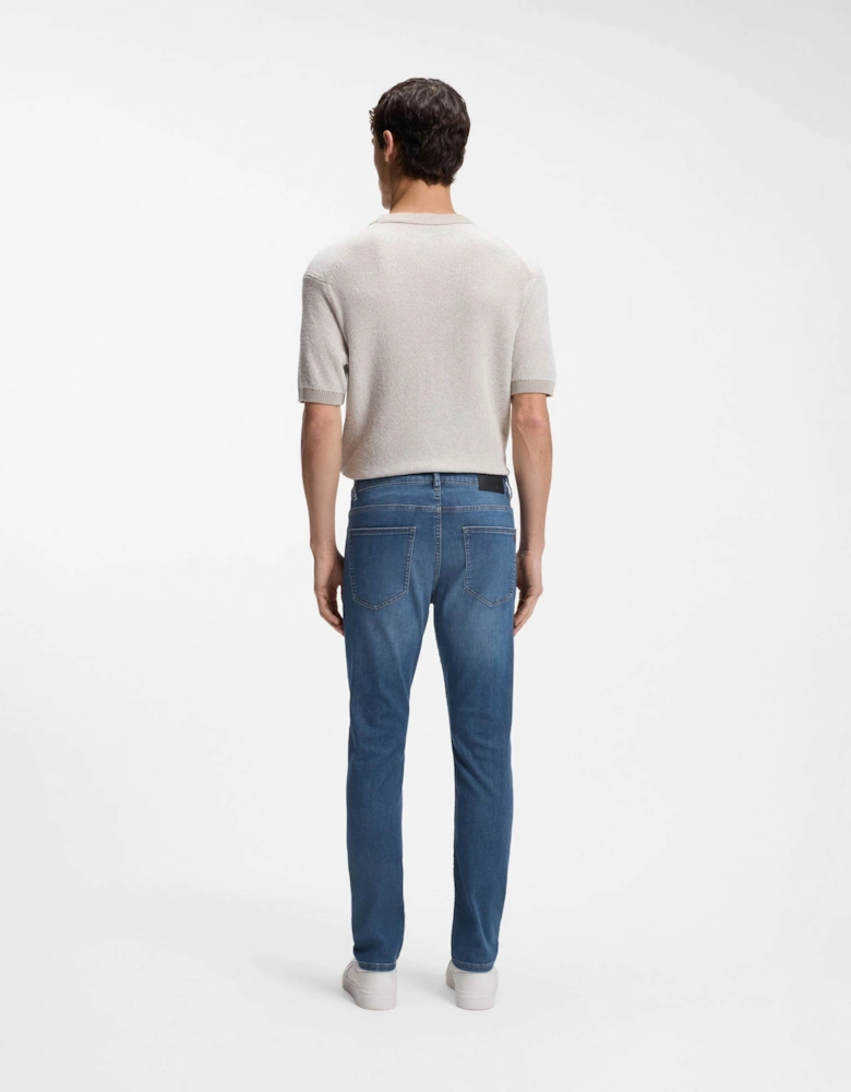 BOSS Orange Delaware Slim-Fit Jeans in Soft-Motion Denim - Medium Blue 422