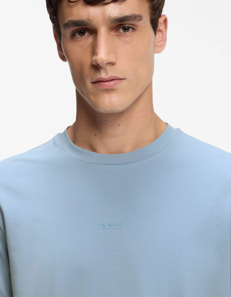 BOSS Orange TChup Mens Crew Neck Small Logo T-Shirt - Light/Pastel Blue 458