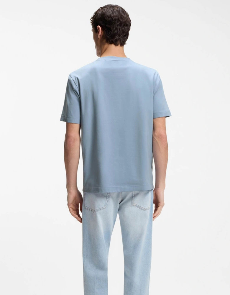 BOSS Orange TChup Mens Crew Neck Small Logo T-Shirt - Light/Pastel Blue 458