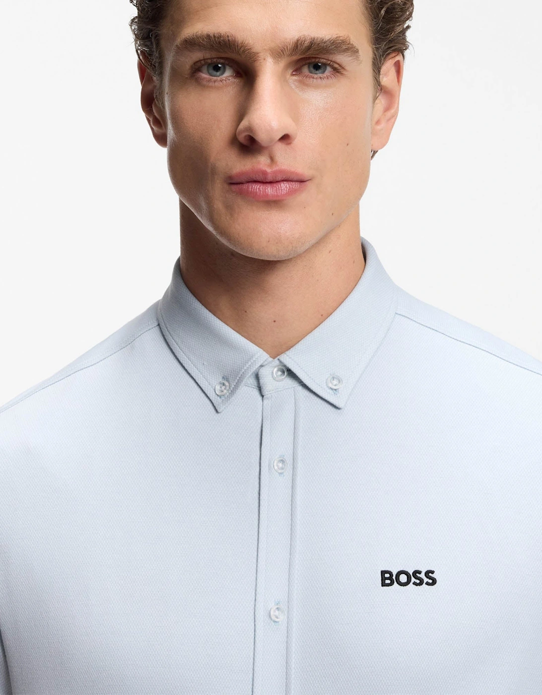 BOSS Green ST_Motion Mens Short Sleeve Shirt - Open Blue 460