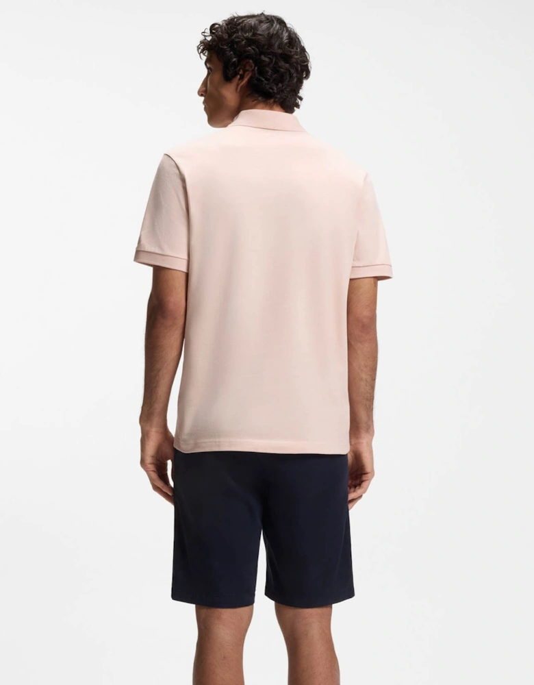 BOSS Orange Passenger Mens Stretch-Cotton Slim-Fit Polo Shirt with Logo Patch - Open Pink 690