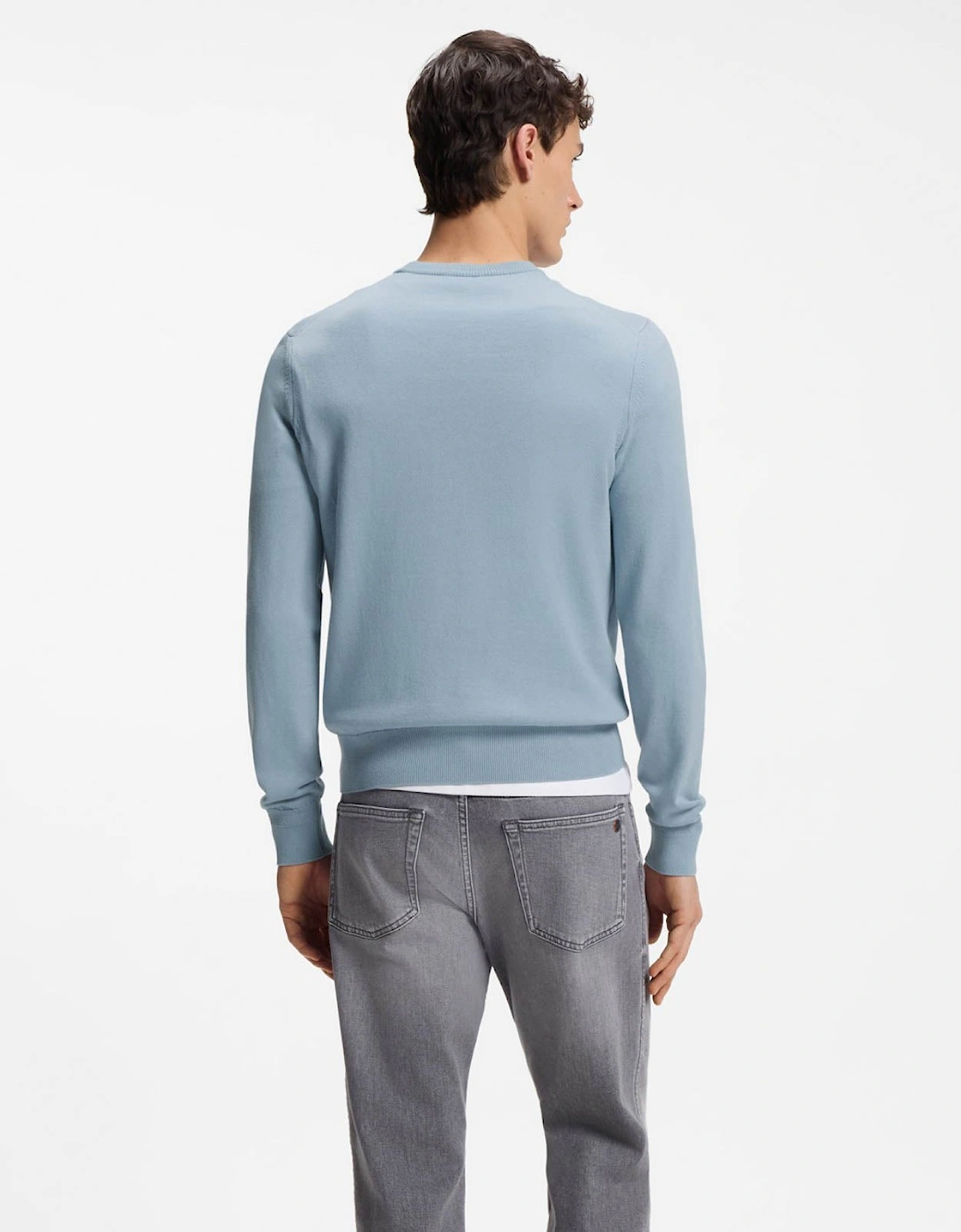 BOSS Orange Kanovano Mens Crew Neck Jumper - Light/Pastel Blue 458