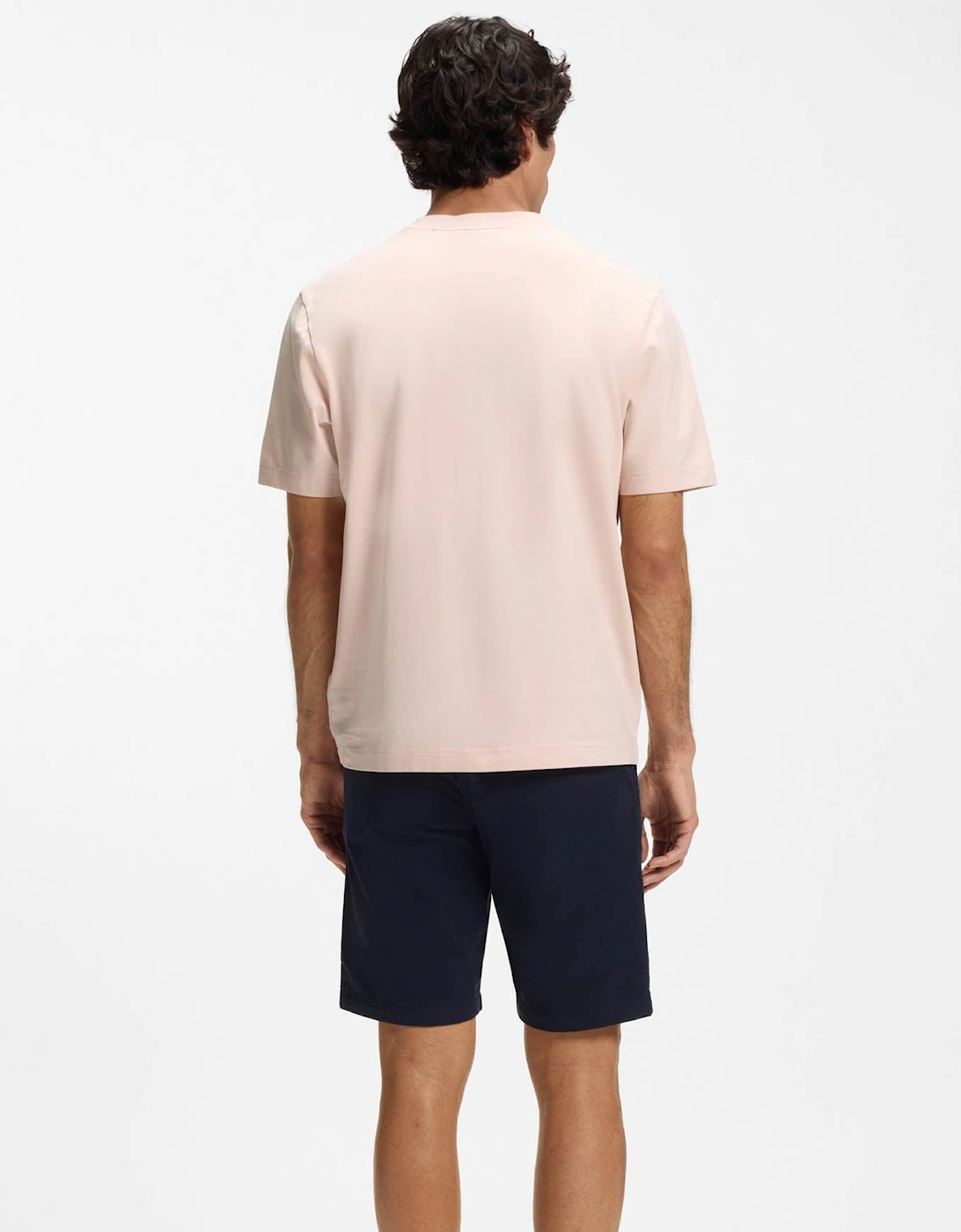 BOSS Orange TChup Mens Crew Neck Small Logo T-Shirt - Open Pink 690