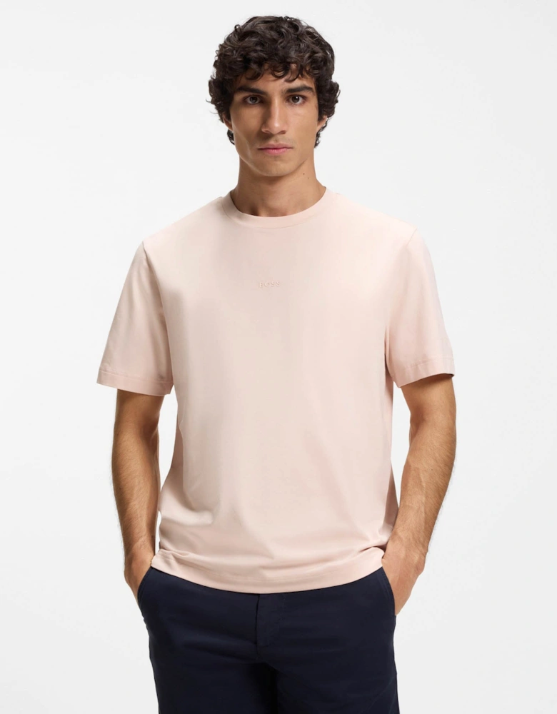 BOSS Orange TChup Mens Crew Neck Small Logo T-Shirt - Open Pink 690