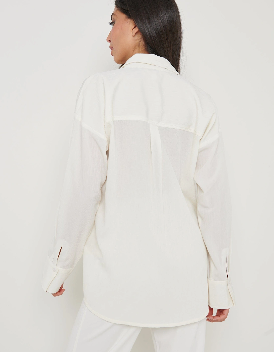 Drew Crinkle Shirt - White