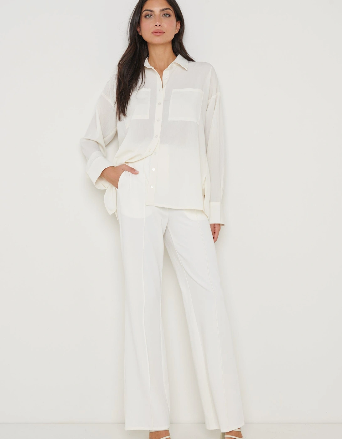 Drew Crinkle Shirt - White