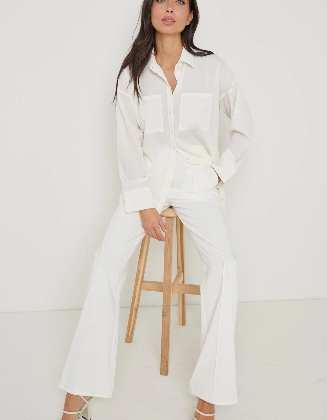 Pretty Lavish Pretty Lavish Women's Drew Crinkle Shirt - White