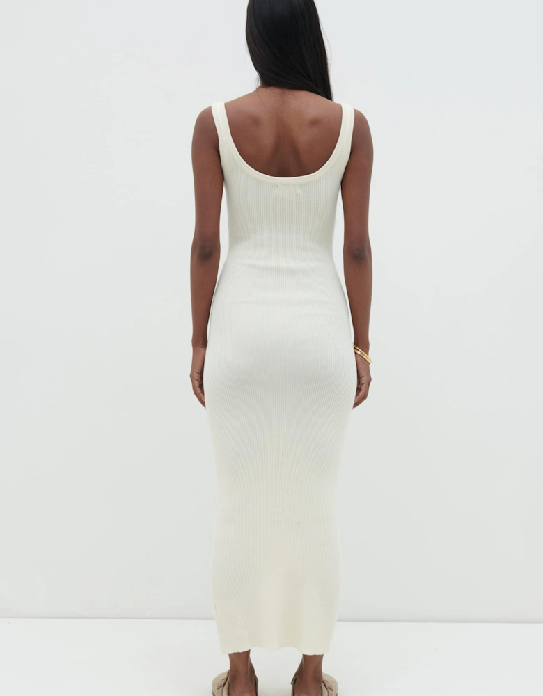 Sian Scoop Neck Knit Midaxi Dress - Cream