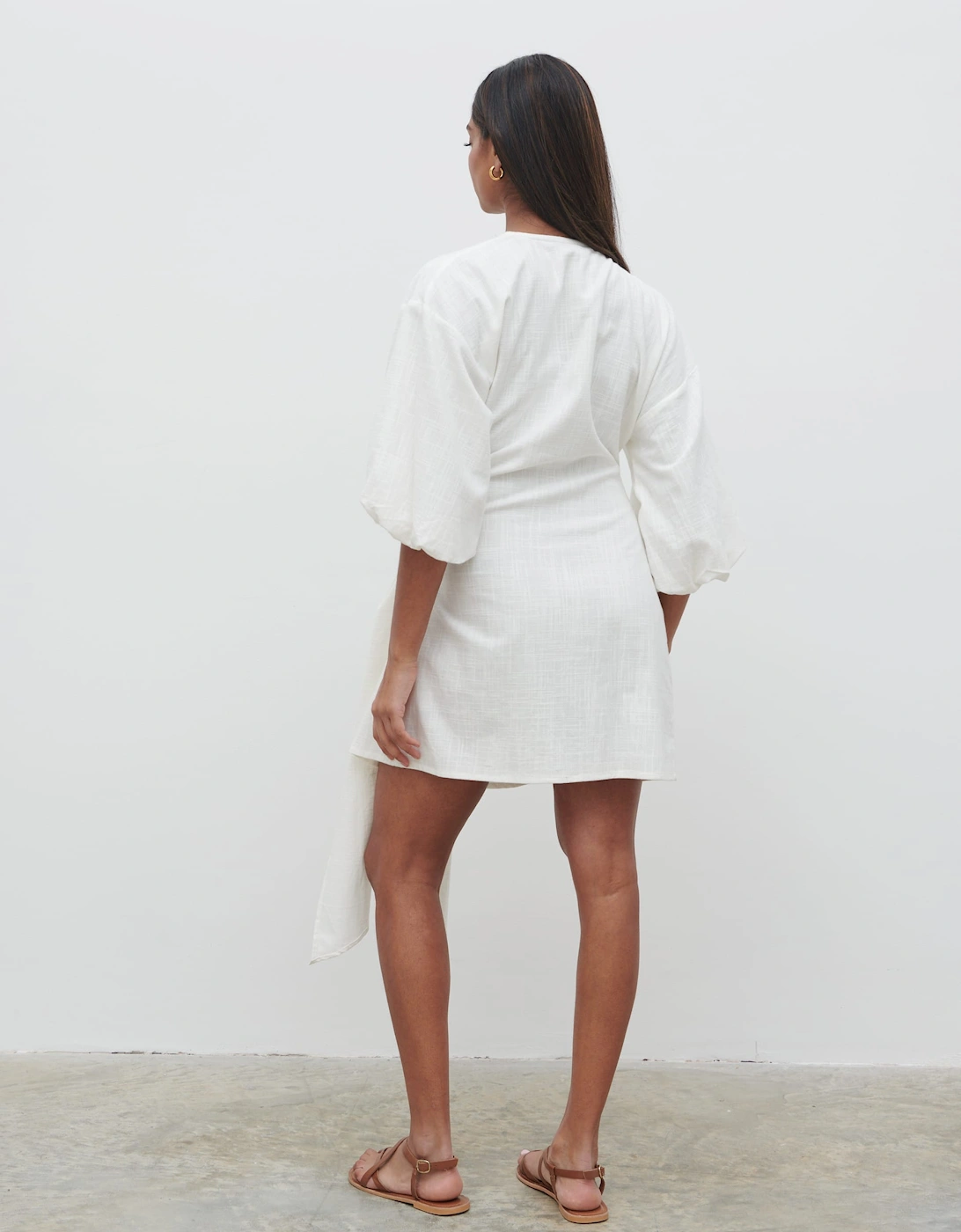 Tamara Wrap Mini Dress - Cream