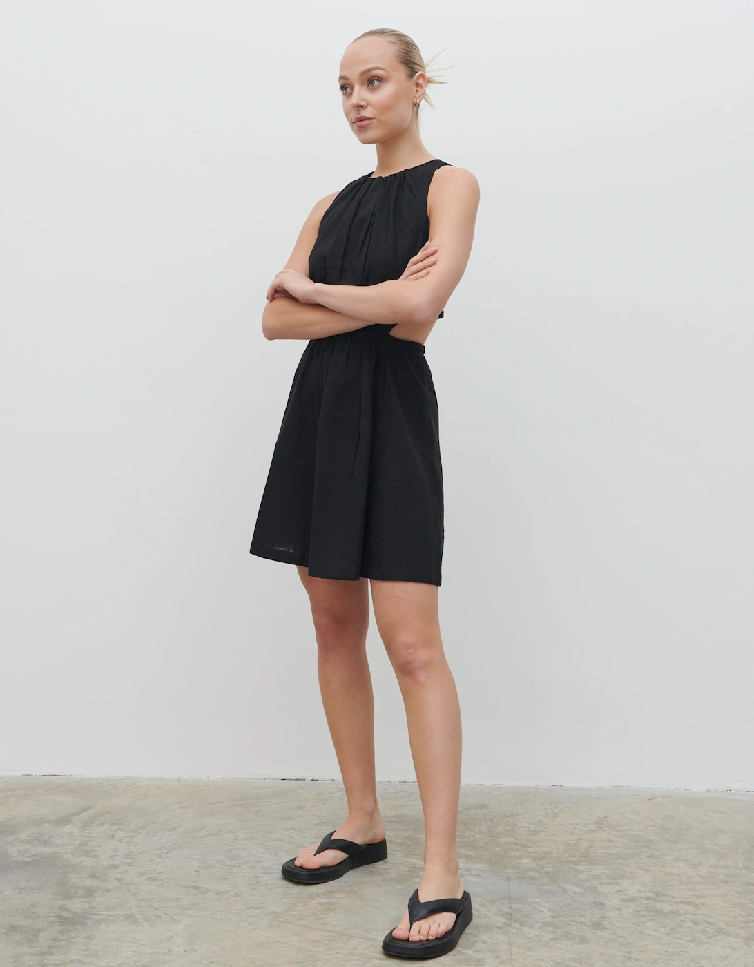 Melody Cut Out Mini Dress - Black