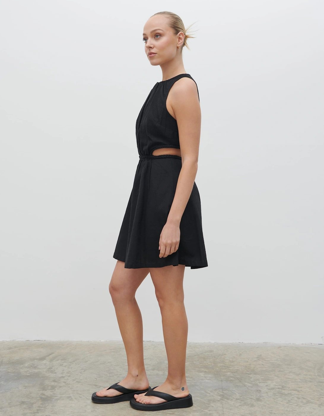 Melody Cut Out Mini Dress - Black