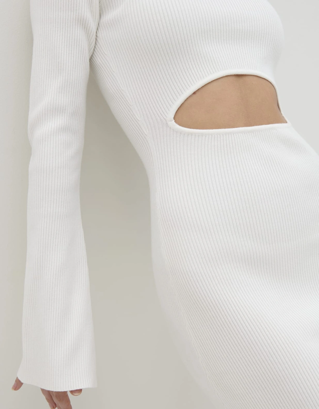Codey Cut Out Mini Knit Dress - Cream
