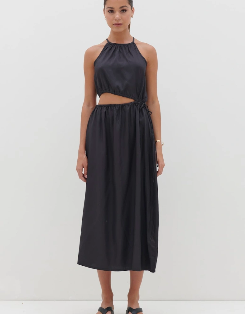 Fleur Cut Out Midaxi - Black