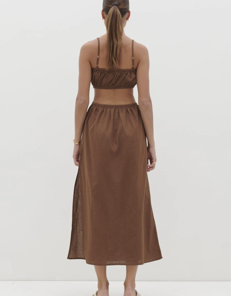 Artie Cut Out Midaxi Dress - Espresso