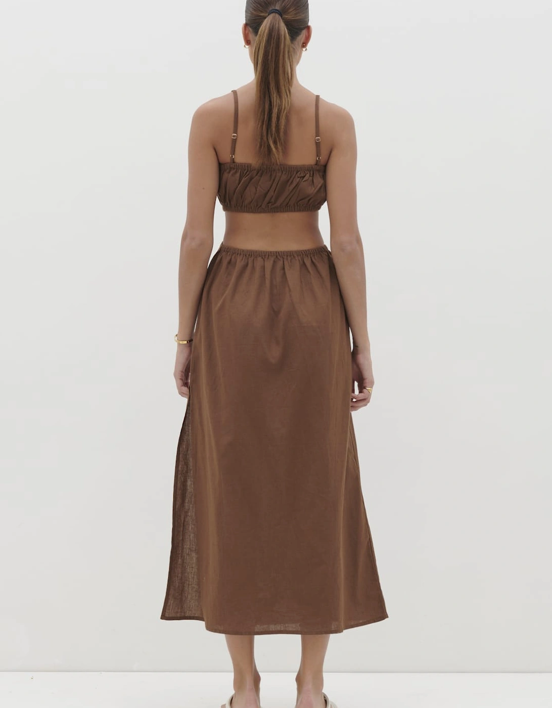 Artie Cut Out Midaxi Dress - Espresso