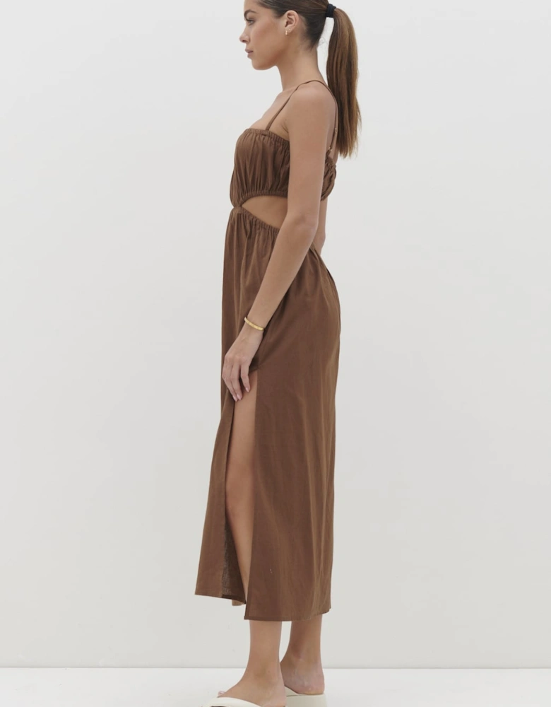 Artie Cut Out Midaxi Dress - Espresso
