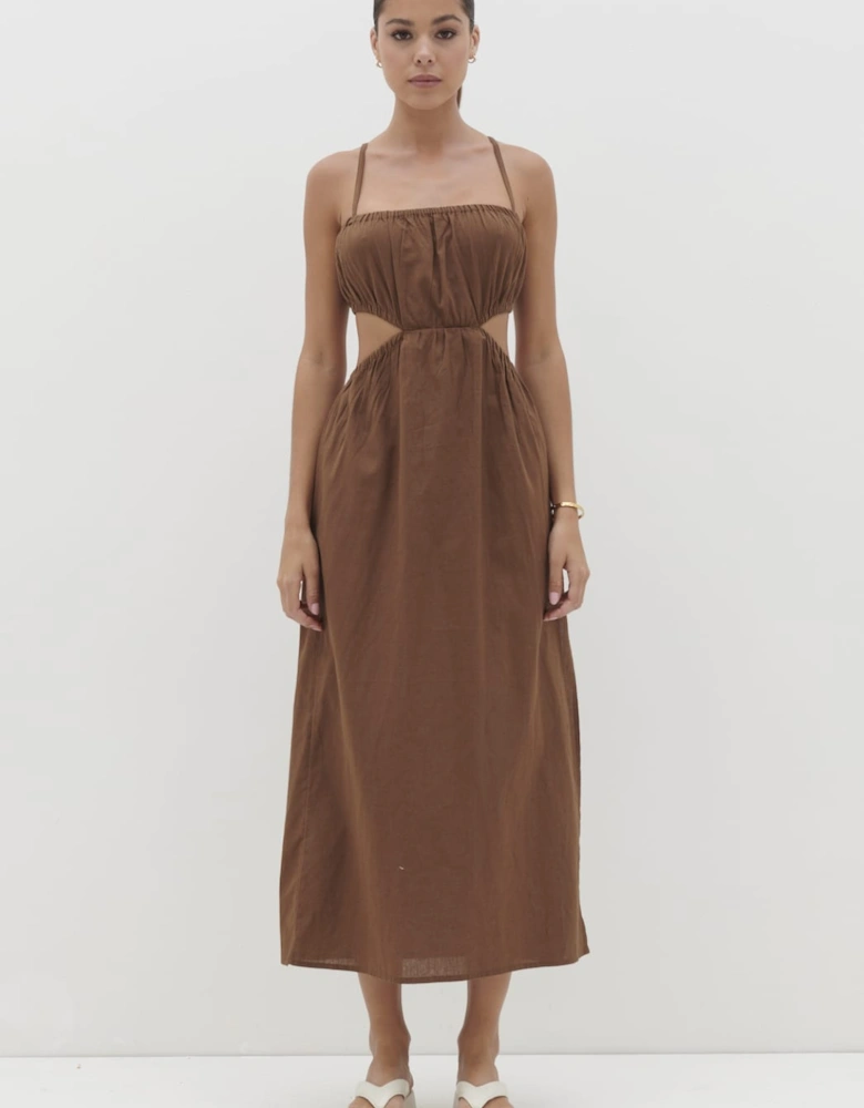 Artie Cut Out Midaxi Dress - Espresso