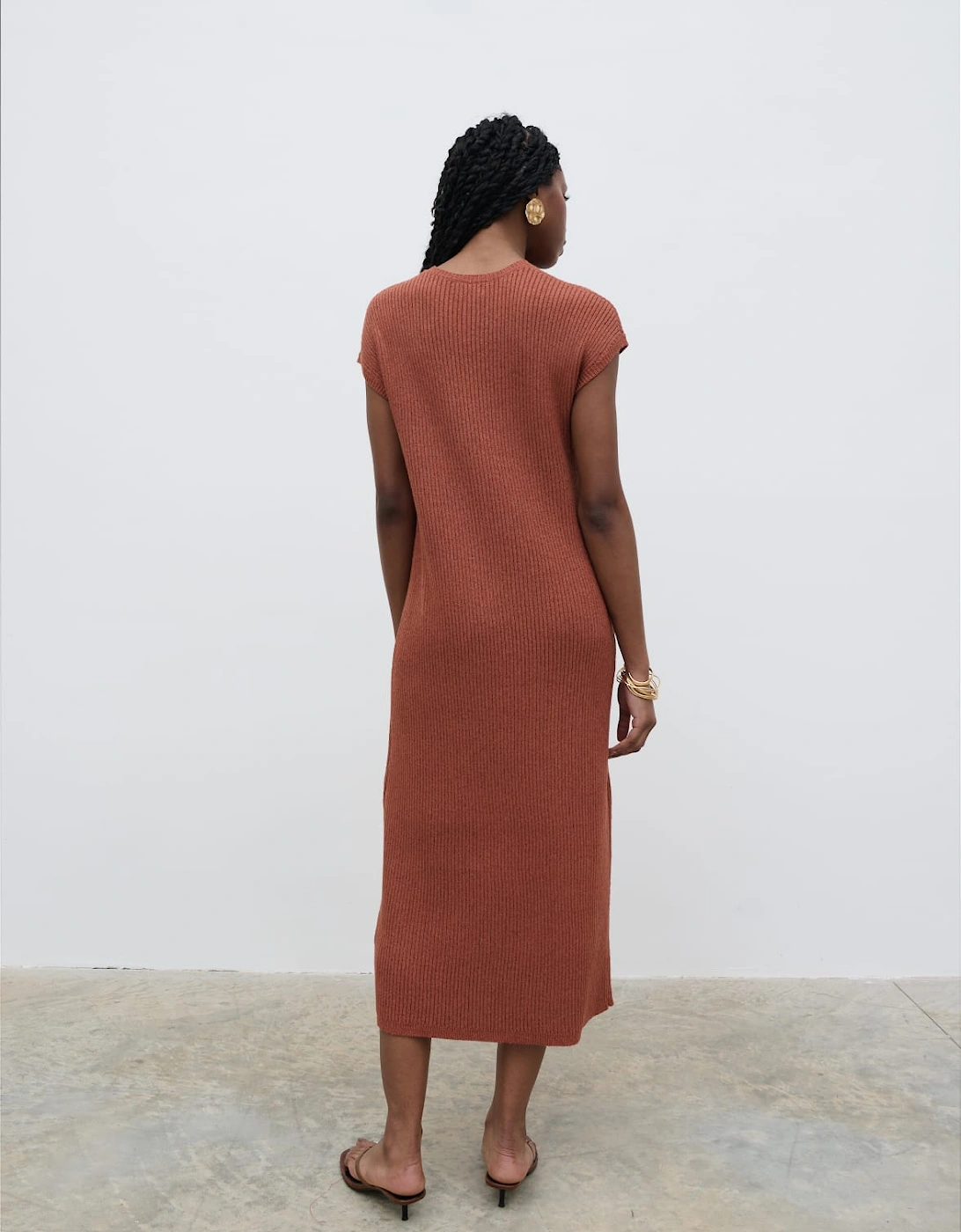 Rose Knit Midaxi Dress - Rosewood