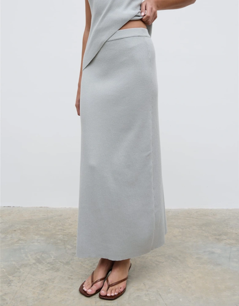 Bexley Knit Midaxi Skirt - Light Blue