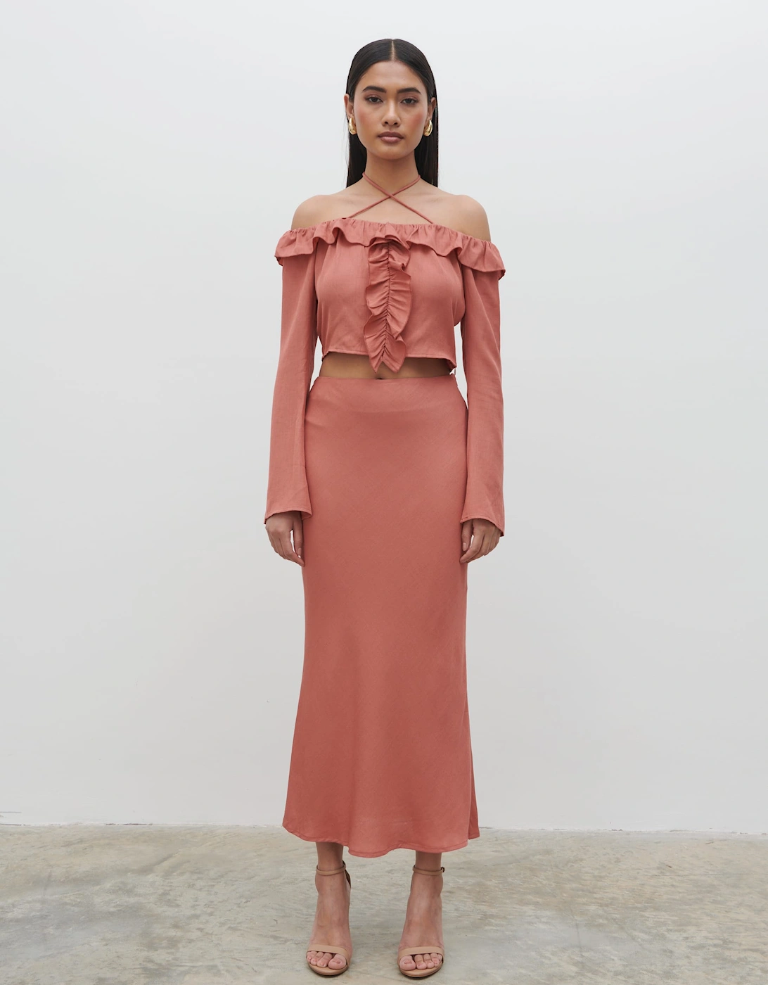 Tiffany Midaxi Skirt - Terracotta