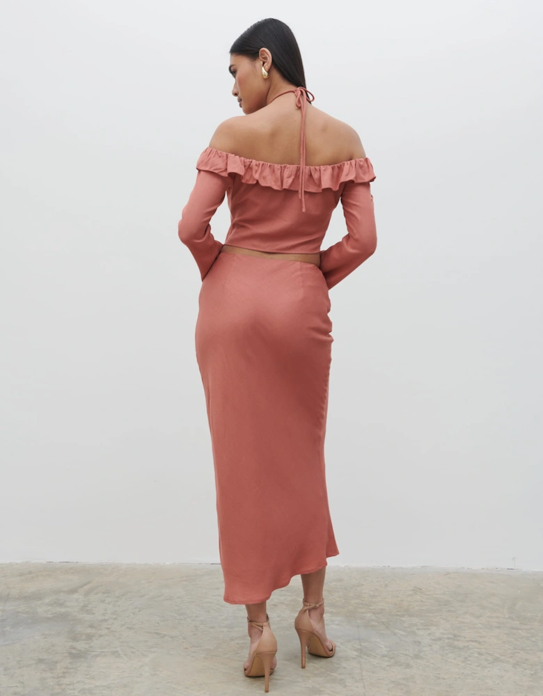 Tiffany Midaxi Skirt - Terracotta