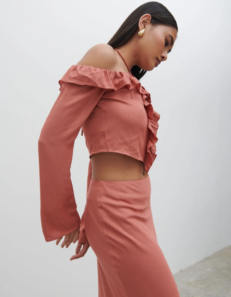 Tiffany Midaxi Skirt - Terracotta