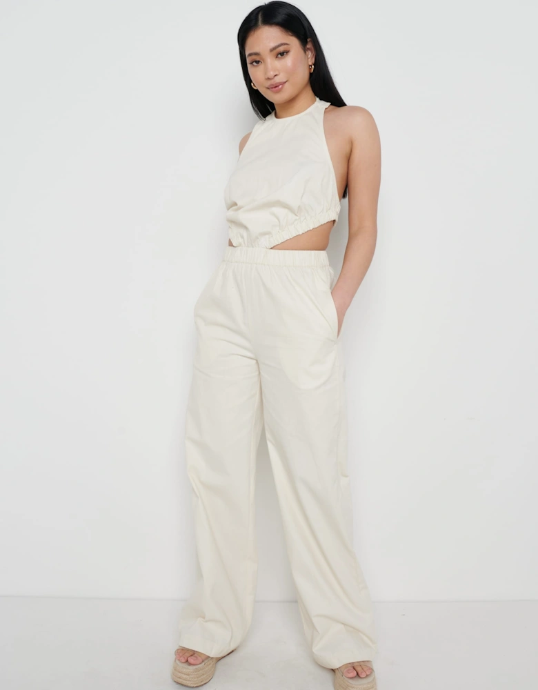 Lexi Scrunch Backless Jumpsuit - Off White