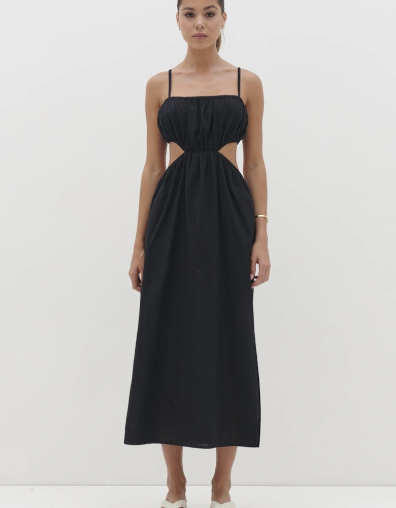 Artie Cut Out Midaxi Dress - Black