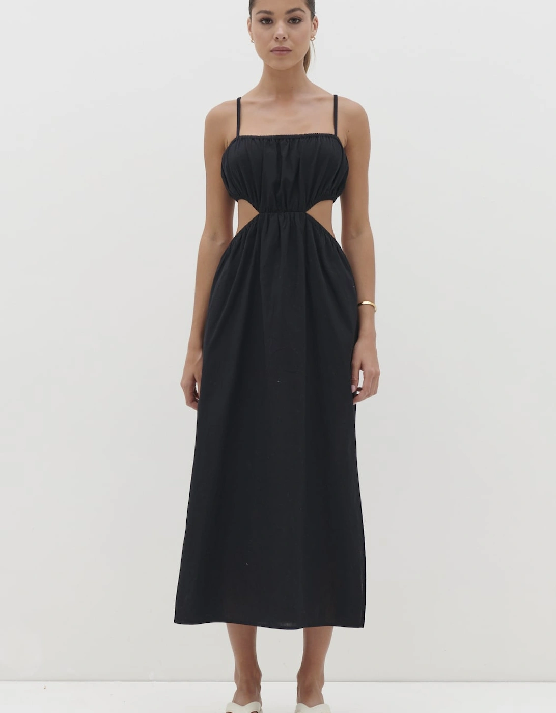 Artie Cut Out Midaxi Dress - Black