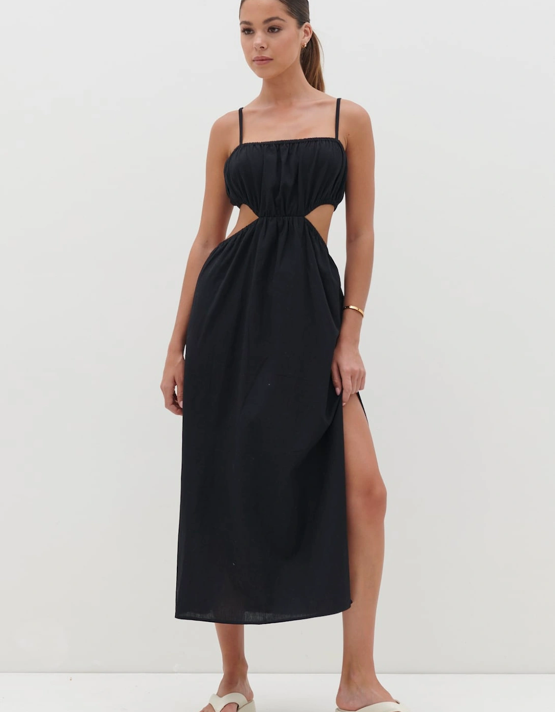 Artie Cut Out Midaxi Dress - Black