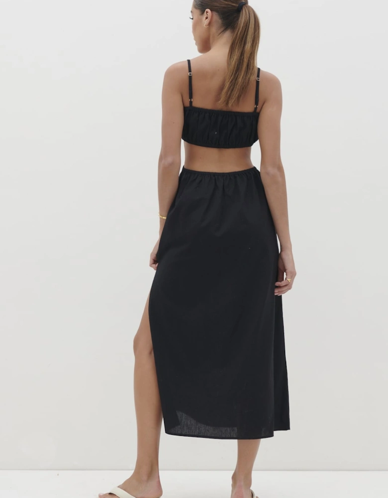 Artie Cut Out Midaxi Dress - Black